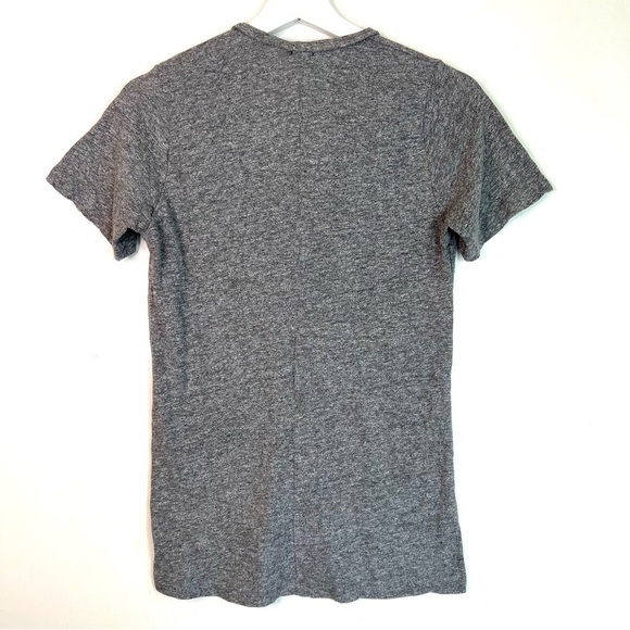 Monrow Deep V Heather Gray Short Sleeve Tee Size Medium - Picture 5 of 9